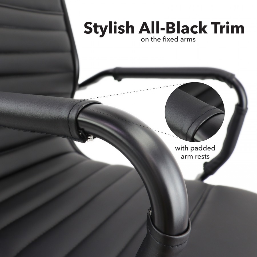 Batley Cantilever Black Frame Visitor Boardroom Leather Chair